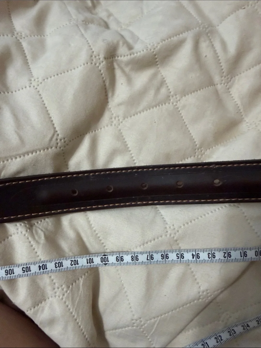 Vintage Men's Classic Brown Leather Belt with Brass Buckle like New 38”